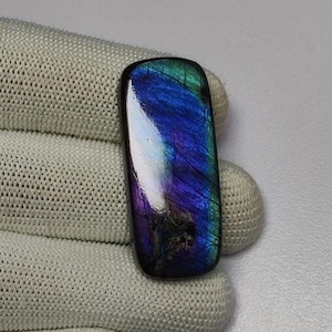 Magnifique cabochon de labradorite violet et vert d'eau | Cabochon rectangulaire en labradorite | Cabochon en pierre de labradorite naturelle polie à la main