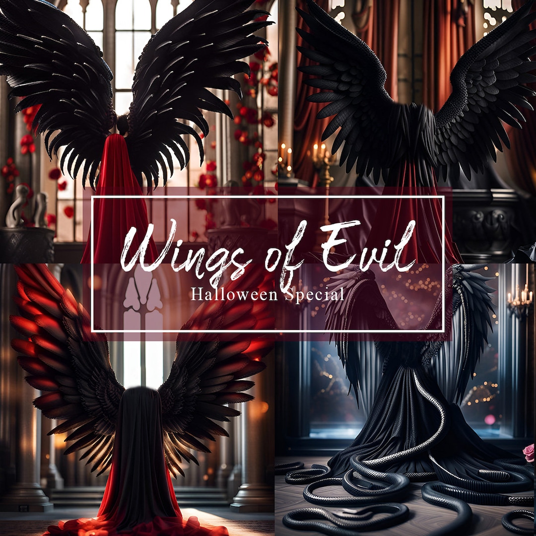 20 Devil Wings Backdrop Wings Ovelay Halloween Scene Backdrop