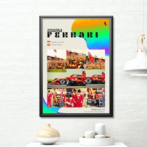 Ferrari F1 Team Poster | Modern Aesthetic Formula 1 Print| F1 poster | Formula 1 Gift| F1 racing| Ferrari Poster | Ferrari Gift | F1