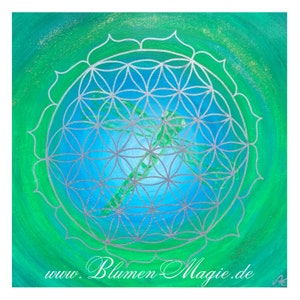 Energy picture flower of life with dragonfly