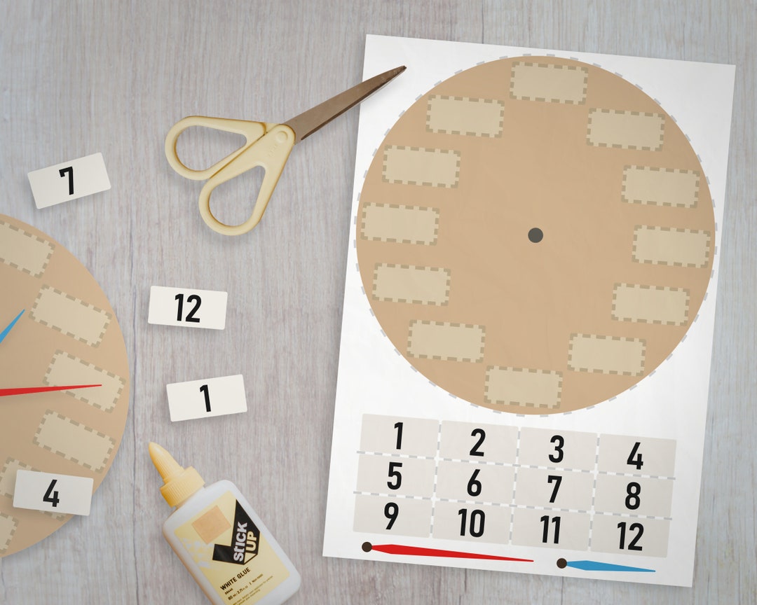 Printable clock for kids printable educational toy printable etsy