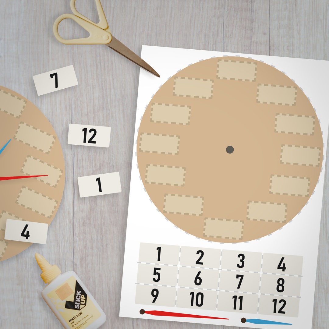 Printable educational clock for kids printable toy printable etsy