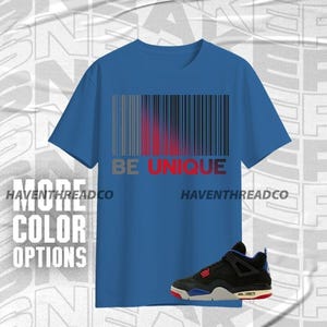 AJ 4 Rare Air Be Unique Blue Red Black Color Shirt Match Sneaker, Bella Canvas Shirt