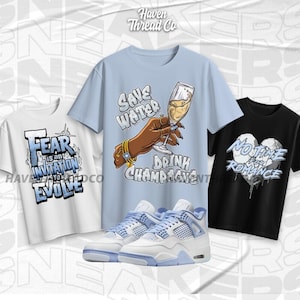 AJ 4 Forget Me Not New Shirt Collection, Baby Blue Color Shirt to match Sneaker, Gift for Sneakerhead, Jordan Matching Tee