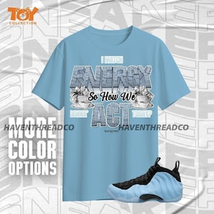Air Foamposite Psychic Blue Match My Energy Toy Black Blue Unisex Shirt Match Sneaker - Toy Collection - Bella Canvas Shirt