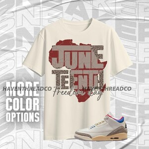 AJ 3 Seoul 2.0 Day Of Freedom Natural Blue Red Unisex T-Shirt, Hoodie, Sweatshirt To Match Sneaker, Bella Canvas Shirt