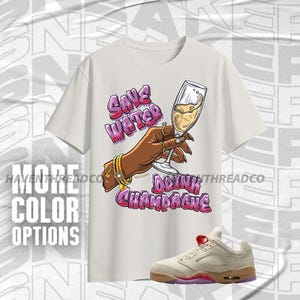 AJ 5 Low Peanut Butter Jelly Drink Champagne Off White Red Purple Color Shirt Match Sneaker, Bella Canvas Shirt