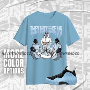 Air Foamposite Psychic Blue Sie mögen uns nicht Schwarz Weiß Blau Unisex T-Shirt, Hoodie, Sweatshirt To Sneaker, Bella Canvas Shirt entsprechen
