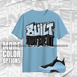 Air Foamposite Psychic Blue gebaut anders schwarz weiß blau Unisex T-Shirt, Hoodie, Sweatshirt To Sneaker Match, Bella Canvas Shirt