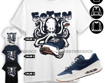 AM 1 86 Jackie RBS Unisex Sweatshirt, Hoodie, T-Shirt, Octopus Got Em, Shirt In Navy To Match Sneaker