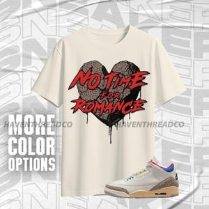 AJ 3 Seoul 2.0 No Romance Natural Red Blue Color Shirt Match Sneaker, Bella Canvas Shirt