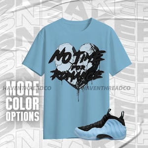 Air Foamposite Psychic Blau Keine Romanze Blau Schwarz Shirt Match Sneaker, Bella Canvas Shirt