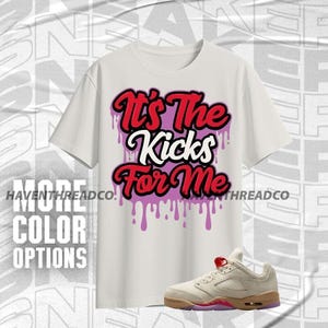 AJ 5 Low Peanut Butter Jelly Its The Kicks Natural Purple Red Unisex T-Shirt, Hoodie, Sweatshirt To Match Sneaker, Bella Canvas Shirt