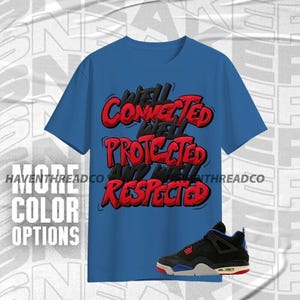 AJ 4 Rare Air Well Blue Red Black Color Shirt Match Sneaker, Bella Canvas Shirt