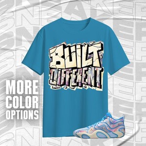 Tatum 3 Cloud 0 Built Different Blue Pink Color Shirt Match Sneaker, Bella Canvas Shirt