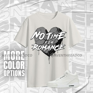 Camisa de lona Bella AJ 3 Pure Money No Romance, color plata, gris y blanco.