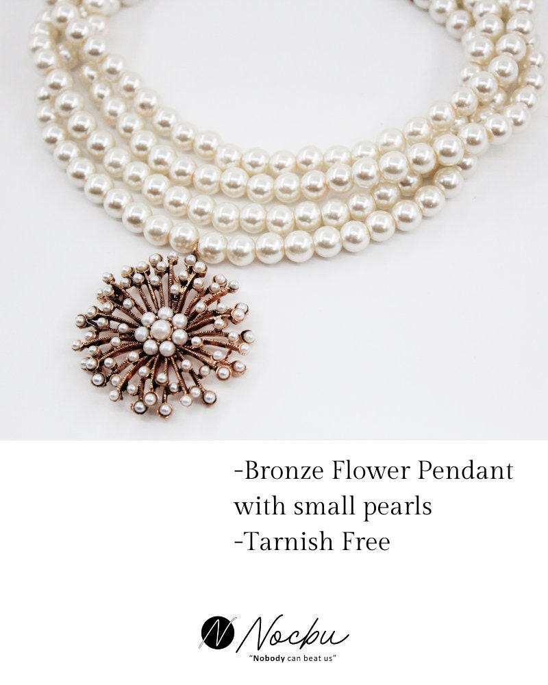 Reaky Collana Girocollo A Strati Con Perle - 4 Pezzi - Gioiello Donna - 3