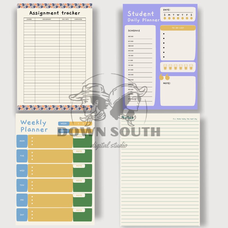 Printable Floral Student Planner | 2024-2025 Academic Year | PDF ...