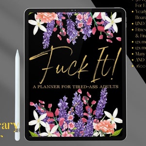 F It! Sweary Adult Planner| Daily, Weekly & Monthly Digital Planner | Undated | Hyperlinked| 1600+ Stickers| Goodnotes| Apple/Android