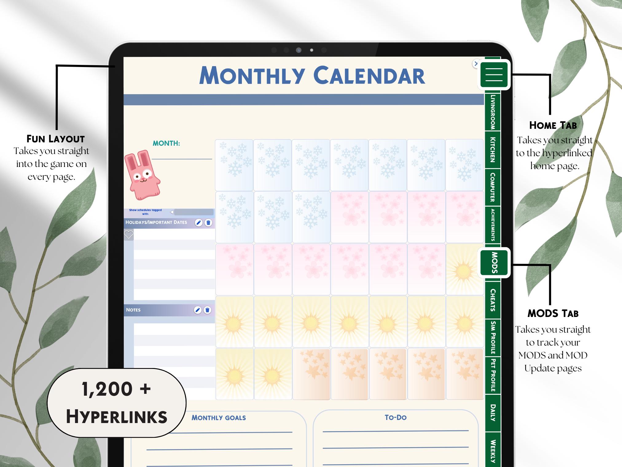 The Unofficial Sims 4 Digital Planner | 2026 &amp; 2027 Yearly View | Undated | TS4 Planner | Free ...