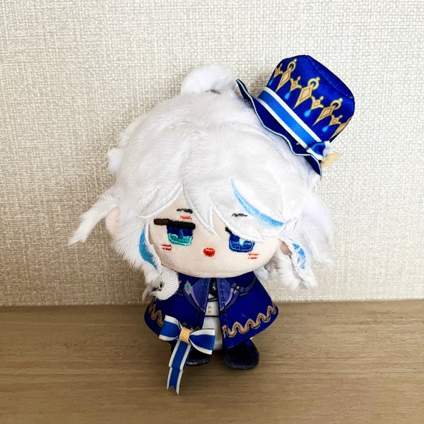 Genshin Impact Furina Plushies Schlüsselanhänger, handgemachte Genshin Furina Puppe Stofftier Schlüsselanhänger, Genshin Impact Geschenk, Geburtstagsgeschenk