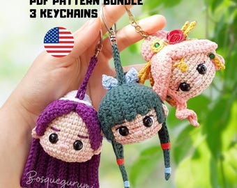 BUNDLE: Crochet keychains for Imperial friends | Amigurumi keychain patterns in ENGLISH