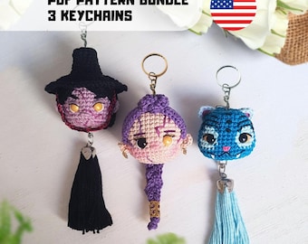 Crochet patterns for Demon Friends: Amigurumi keychains (PDF in ENGLISH)