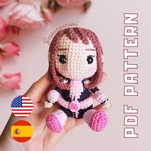 Amigurumi Pattern: Girl in pink Häkelpuppe (PDF Download) engl