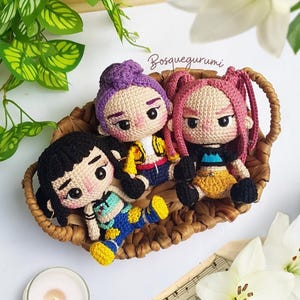 K-Pop Group Amigurumi Pattern Bundle: Rumi, Mira, Zoey Crochet Dolls Patterns (PDF) English