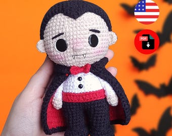 Dracula amigurumi pattern - vampire crochet PDF pattern [ENGLISH]