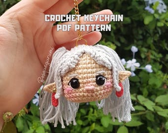 Amigurumi Elf Keychain Crochet Pattern: Silver Haired Mage (PDF Pattern) English