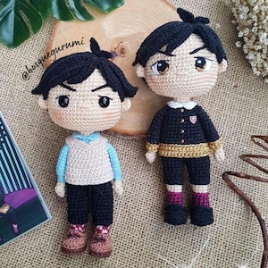 2-in-1 Amigurumi Muster: Reiche junge Häkelpuppe | Anime Junge PDF Pattern ENGLISCH