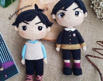 Anime Boy Amigurumi Crochet Doll Pattern: 2-in-1 Outfit (PDF Pattern) English