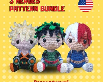 PAKET: Jungen Amigurumi Anleitungen (PDF Download) Kämpfer Häkelpuppen