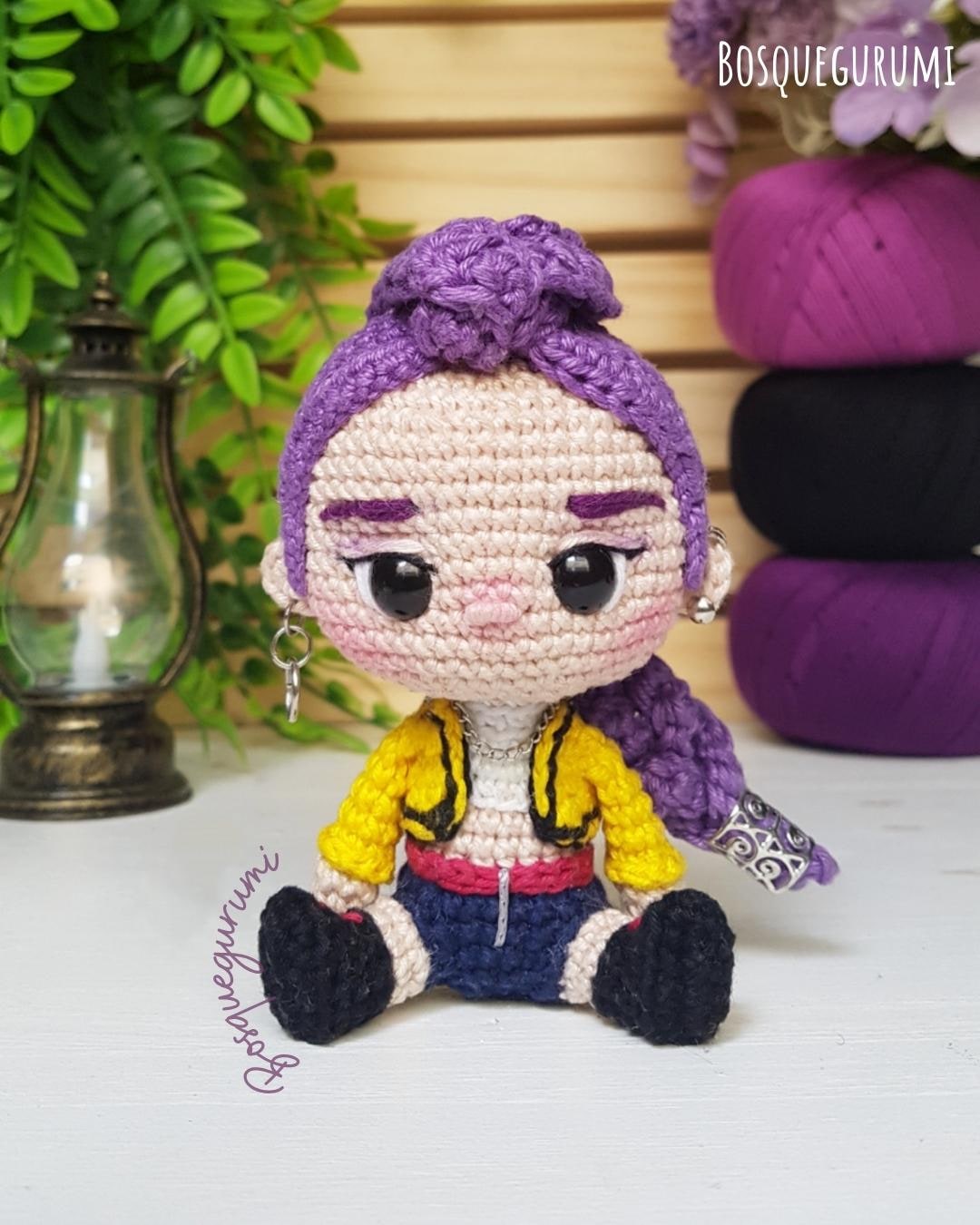 Amigurumi Pattern: Purple Haired Girl Crochet Doll [ENGLISH] K-pop