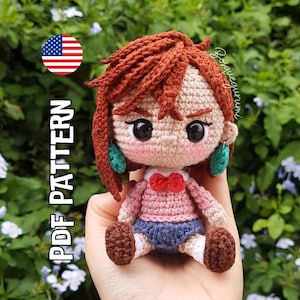 Amigurumi Pattern: Supernatural girl crochet doll [ENGLISH] Anime girl cute plush doll