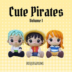 PAKET: Niedliche kleine Piraten Amigurumi Anleitungen [ENGLISCH] Niedliche kleine gehäkelte Plüsch Puppen PDF Anleitungen