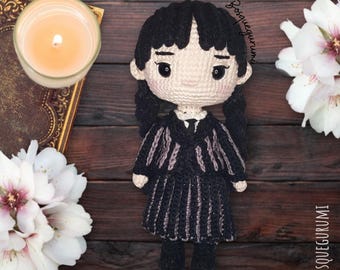 Gothic Girl Crochet Doll Pattern: Uniform Amigurumi (PDF Pattern)