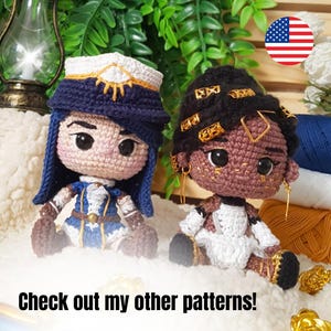 Padrão de crochê para boneca amigurumi: Executor de Cabelo Azul (Padrão em PDF) imagem 5