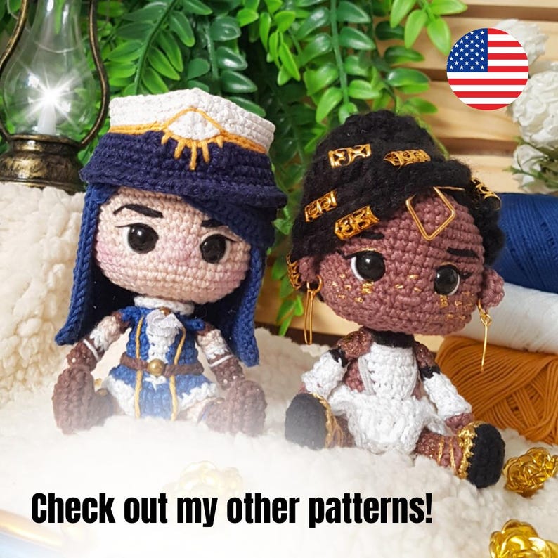 Padrão de crochê para boneca amigurumi: Executor de Cabelo Azul (Padrão em PDF) imagem 5
