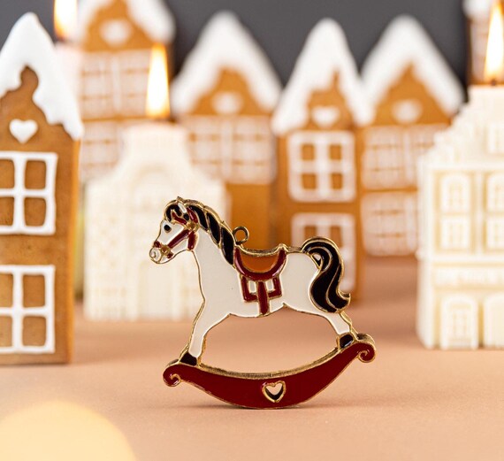 Wood Horse Toy Christmas Tree Orn Handmade Childrens Toys