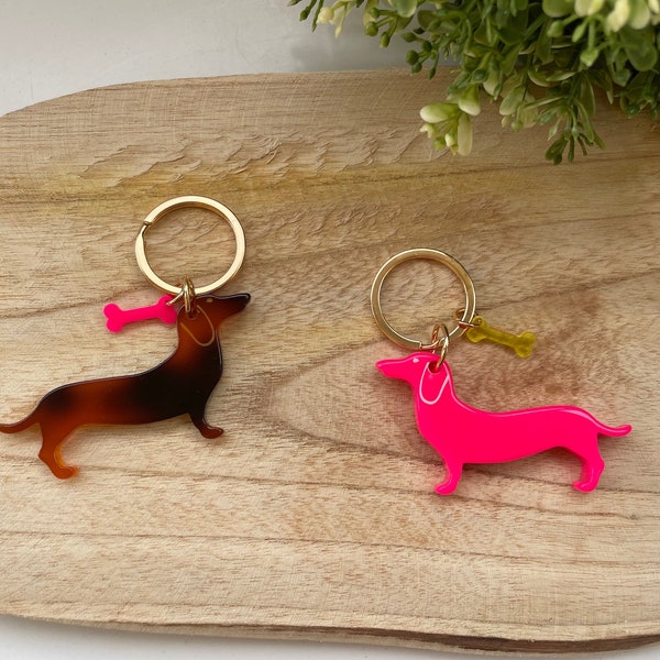 Schlüsselanhänger Dackel l Dachshund l Knochen l Anhänger - Geschenk l Accessoire