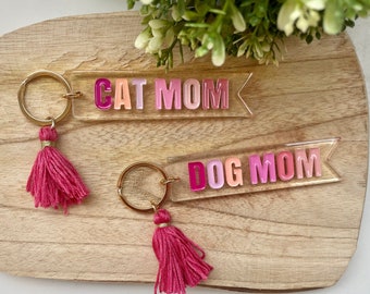 Keychain Cat Mom/Dog Mom pink l pendant - gift l accessory