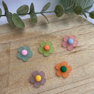 Magnets flowers 5 pieces transparent colorful fridge magnets l gift image 1