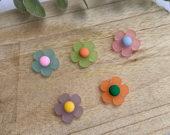 Magnete Blumen 5 Stück transparent bunt -  Kühlschrankmagnete l Geschenk