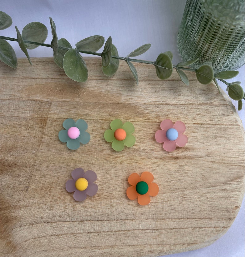 Magnets flowers 5 pieces transparent colorful fridge magnets l gift image 7