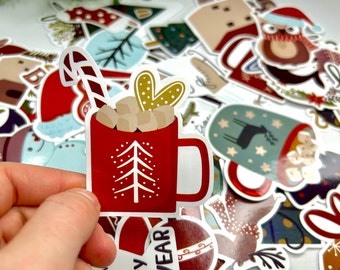 Christmas stickers 10 pieces l stickers l Christmas l gift l journaling notes office