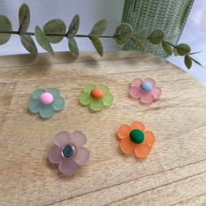 Magnete Blumen 5 Stück transparent bunt Kühlschrankmagnete l Geschenk zdjęcie 4