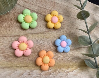 Magnete Blumen 5 Stück pastell l Keramik - Kühlschrankmagnete l Geschenk