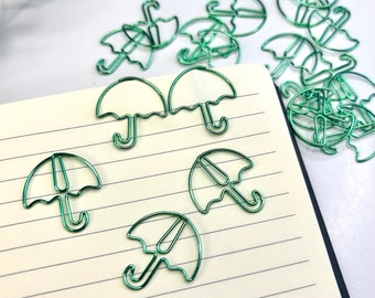 Paper Clip Umbrella Clip Metallic Pack of 5 – Journaling Budget Planner Office